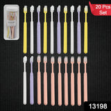 Plastic Toothbrush With Plastic Round Box (20 pcs Set)