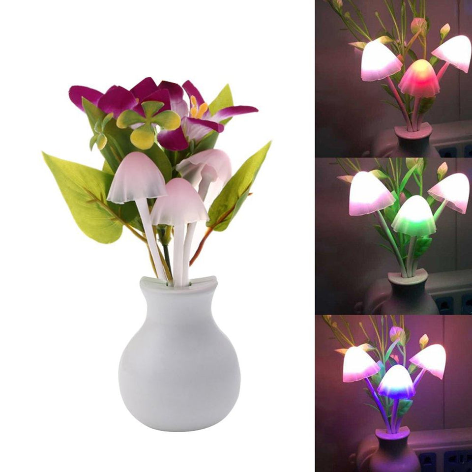 217 Led Dream Night Light Auto Onoff Sensor Mushroom Lamp (Multicolor)