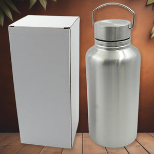 Stainless Steel Water Bottle with Handle (Large): Leak Proof, Hot & Cold, Gym