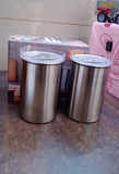 Multipurpose Stainless Steel Airtight Containers with See Through Lid (2 Pc Set / 1000 ML)