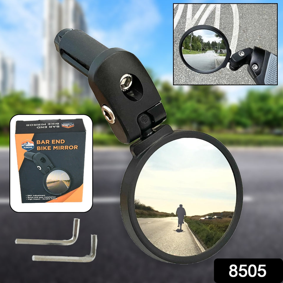 8505 Bar End Bike Mirror Safe Rearview Mirror 360 Rotatable  Foldable Safety Bicycle Rear View Mirror Mirror Durable Bike Mirror (1 Pc)