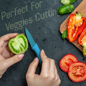 Professional Colorful Kitchen Knives Set of 6 Pieces, Non-Stick Blades with High Carbon Stainless Steel, Sharp Kitchen Cutting Knives Set for Slicing, Paring and Cooking, Chef Kitchen Knives Set