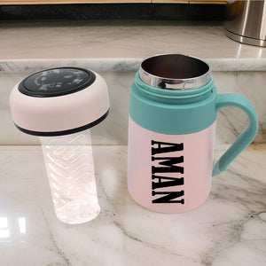 Customize Smart Vacuum Insulated Water Bottle with LED Temperature Display & Gift Color Box (600 ML Approx)