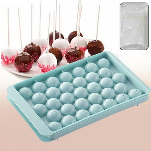 Plastic Round Reusable Ice Cube Ice Ball Mold / Lollipop Candy Maker 33 Moulds (16.5×10 Cm / 1 Pc)