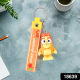 Cute Cartoon Silicone 3D Key Chain with Metal Hook & Strap (Pack of 1)