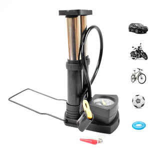 Foot & Portable & High Pressure Double-Cylinder Air Pump (1 Pc)