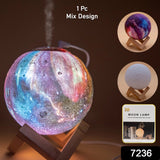 3D 2 in 1 LED Printed Moon Lamp & Aroma Diffuser (1 Pc)