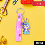 Cute Cartoon Silicone 3D Key Chain with Metal Hook & Strap (Pack of 1)