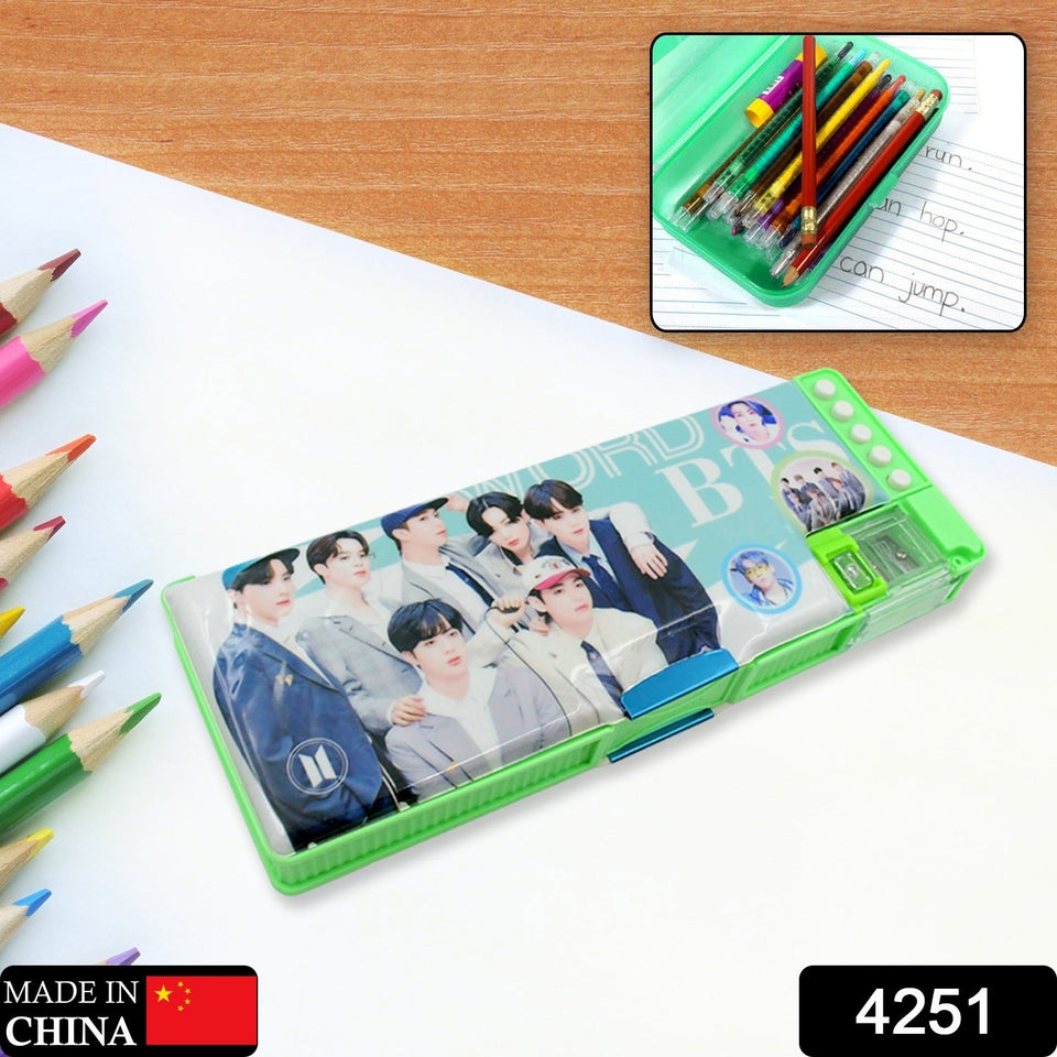 Multipurpose Compass Box (2 Compartments): Cartoon Pencil Case for Kids