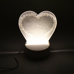 12939 Creative Visualization Lamp 3 Dacrylic Decorative Lamp For Creative Keeps Notes Drawing Table Lamp For Home Decor  Bedroom  Gift  Office Decoration  Erasable Board (Heart-shape  1 Pc)