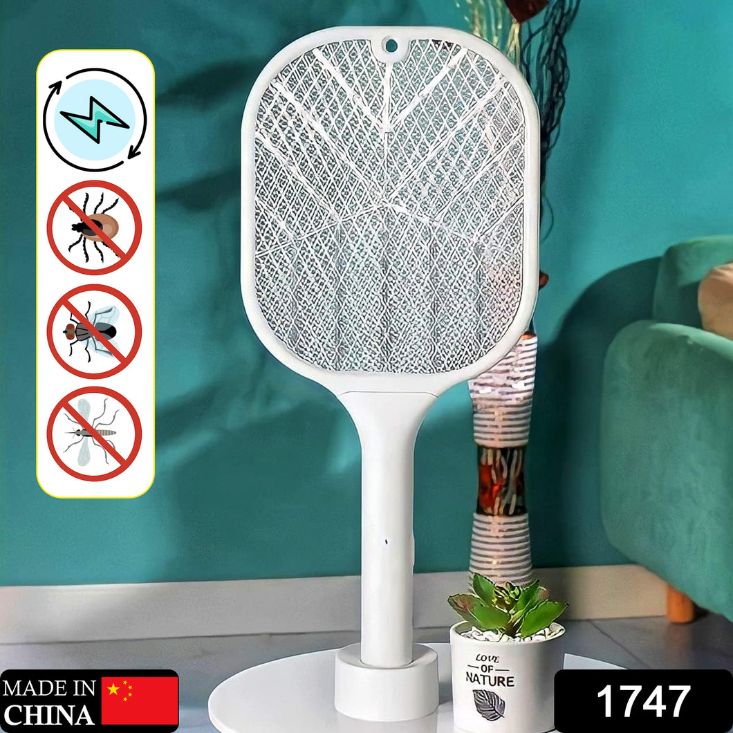 1747 Mosquito Killer Racket  Rechargeable Automatic Electric Fly Swatter  Mosquito Zapper Racket With Uv Light Lamp  Mosquito Swatter With Usb Charging Base  Electric Insect Killer Racket Machine Bat