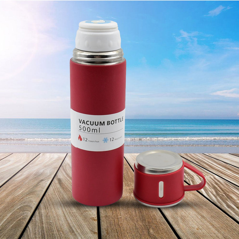 Stainless Steel Vacuum Insulated Water Bottle With Coffee / Tea Mug (500 ML)