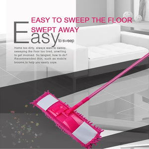 Wet and Dry Cleaning Flat Microfiber Floor Cleaning Mop  Steel Rod Long Handle Dry Mop microfiber mop refill (No include Extra Refill 123cmx47cm)