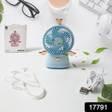 Cute Electric Mini Handheld Fan, Portable USB Rechargeable Mini Fan for Home, Office, Travel and Outdoor Use (1 Pc)