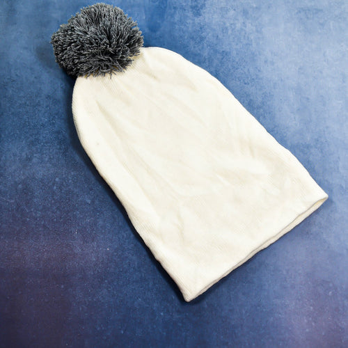 Men's and Women's Skull Slouchy Winter Woolen Knitted Black Inside Fur Beanie Cap. FB