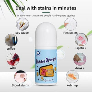 Clothes Stain Remover Bead Design Emergency Stain Rescue Roller Cleaner for Natural Fabric Removes Oil Almost All Types of Fabrics