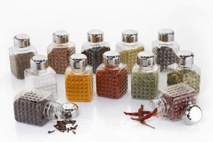 All New Square 16 Bottle Design 360 Degree Revolving Spice Rack Container Condiment, Pieces Set, Square Small Container