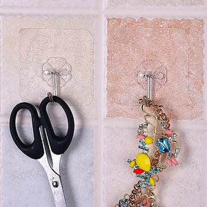 Multipurpose Strong Small Plastic & Stainless Steel Adhesive Flower Wall Hooks (1 Pc)