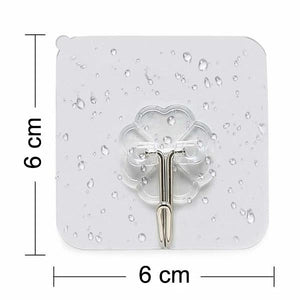 Multipurpose Strong Small Plastic & Stainless Steel Adhesive Flower Wall Hooks (1 Pc)