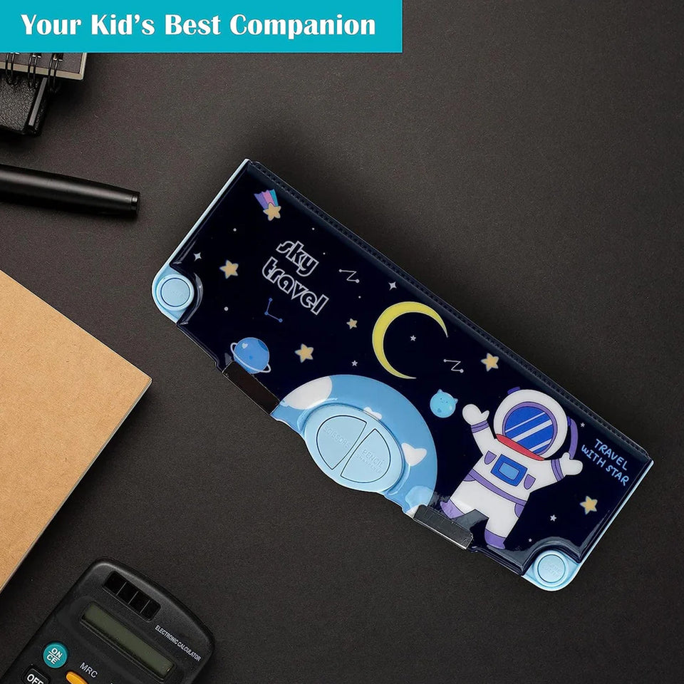 0052 Multifunctional Pencil Box For Kids Space Pencil Box For Boys Kids Pencil Box For Boys  Girls Magnetic Pencil Box For Boys Pop Up Pencil Box Space Theme Return Gifts For Kids (Space Pencil Box)