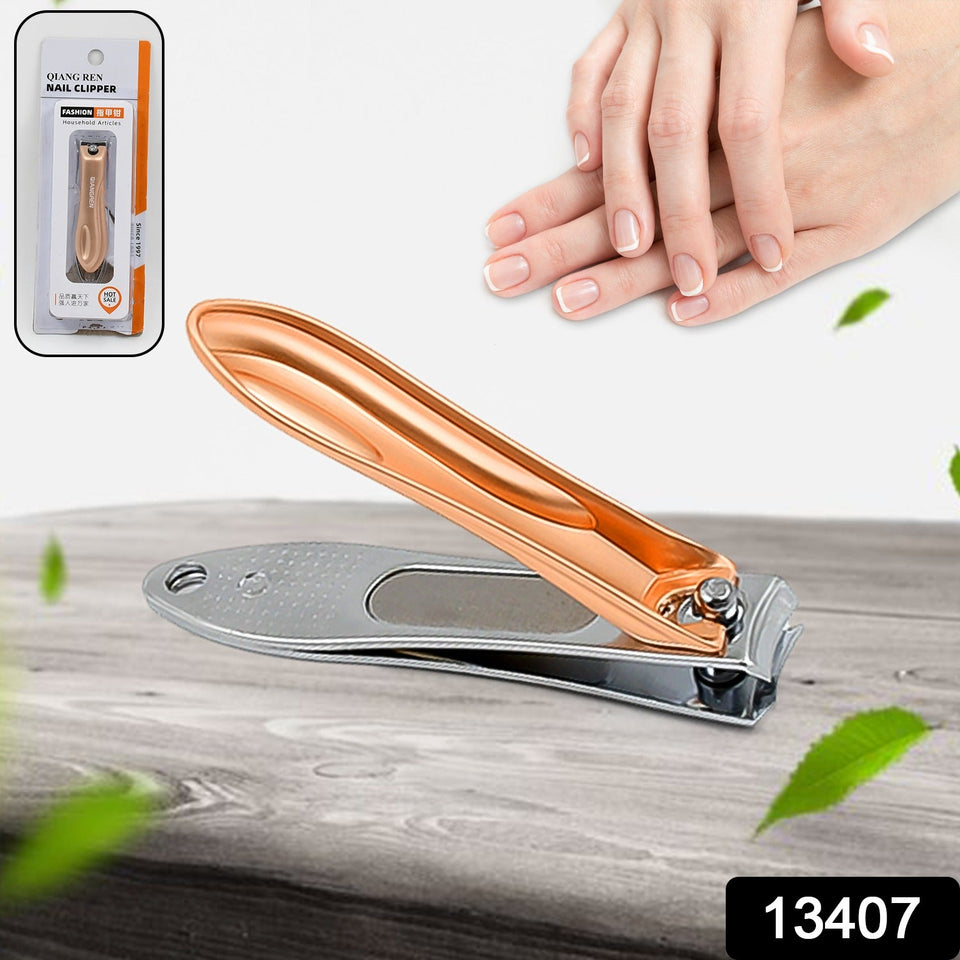 Stainless Steel Folding Portable Large Nail Clippers with Nail File (1 Pc)