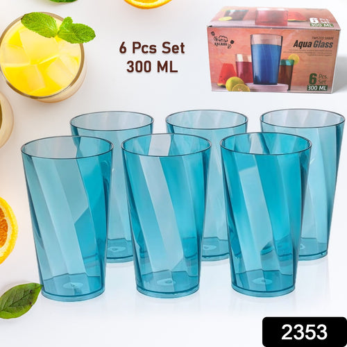 2353 Premium Juice And Water Glasses Set Of 6 Transparent 300ml Drinking Water Glasses Stylish  Crystal Square Highball Glasses For Water Juice  Cocktails Glass Set Of 6 For Water