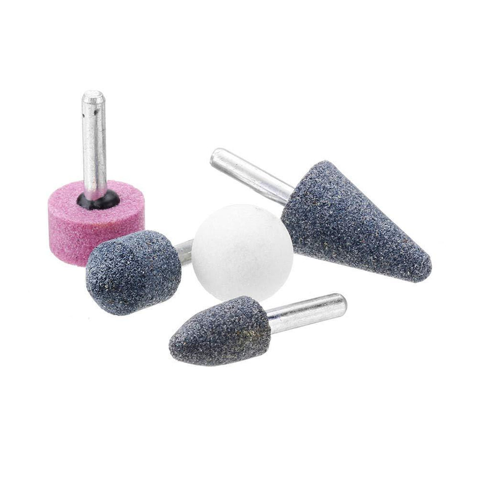 -5 Pcs Shank Abrasive Mounted Stone (Multicolour)