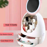 Cosmetic Storage Box Skin Care Products Organizer for Makeup with Mirror 3 Drawers