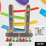 Car Racer Track Play set Wooden Click Clack Toys With 4 Mini Racers (1 Set)