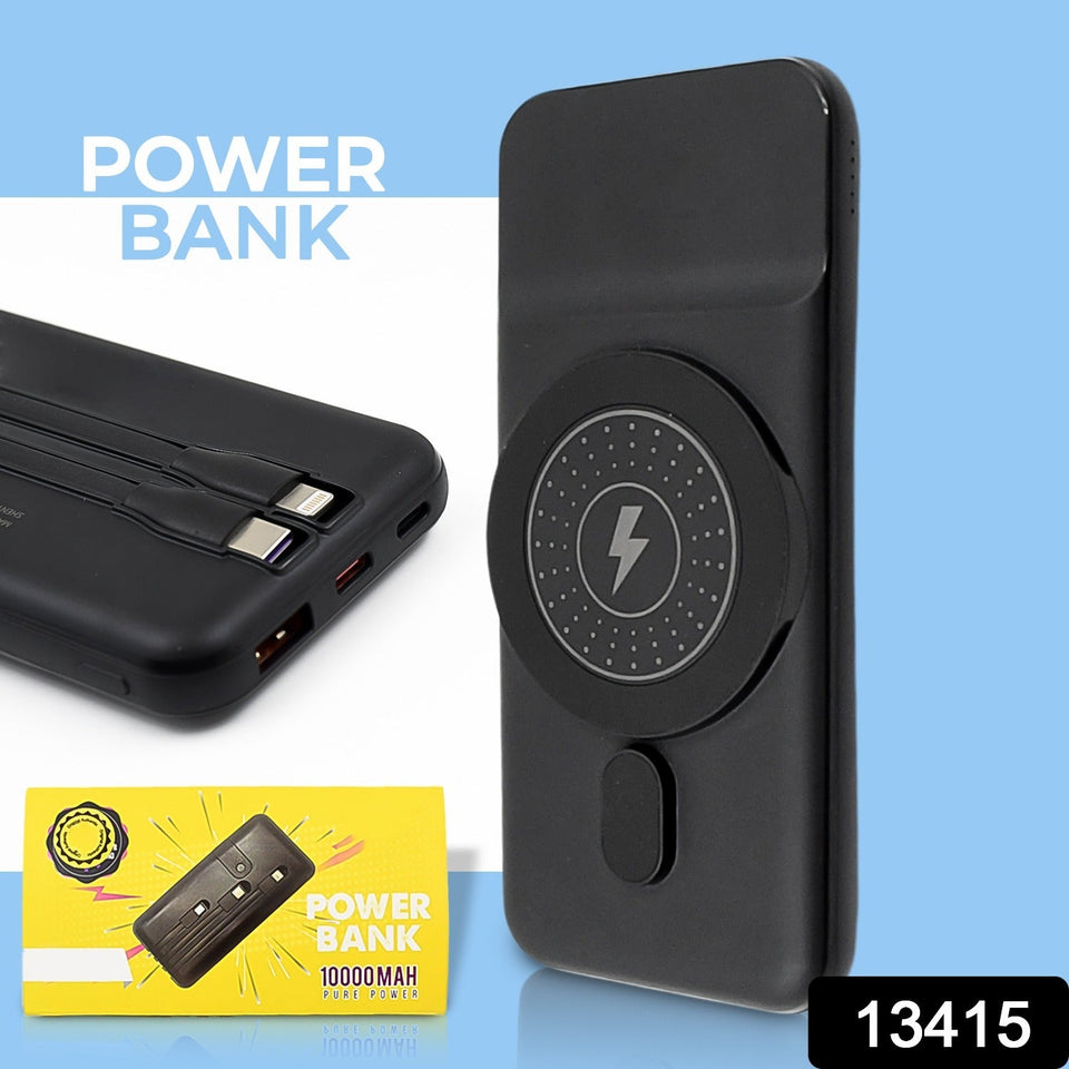 Fast Charging Magnetic Power Bank Portable Wireless & 2in1 USB Battery Charger 10000mah (1 Pc)