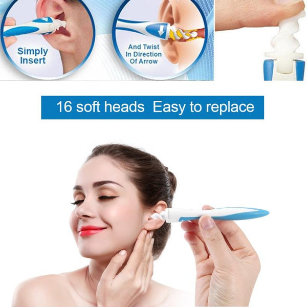 Smart Swab Silicone Easy Earwax Removal with 16 Replacement Disposable Soft Tips / Ear Wax