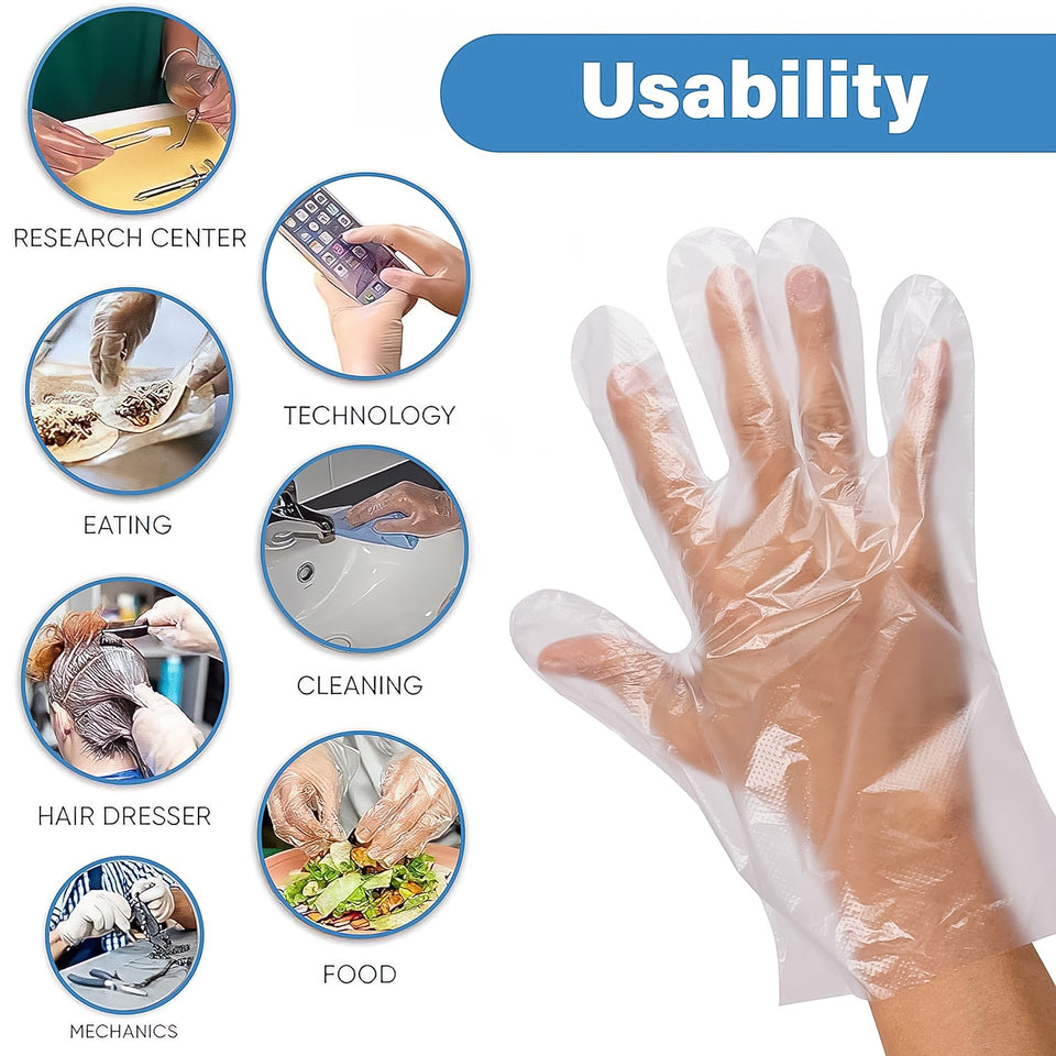 Eco-friendly Kitchen Hand Gloves Disposal Hand Gloves Free Size (100 Pc)