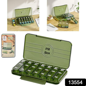 Portable Weekly Pill Box Organiser Daily Pill Keeper 21 Grid Container (1 Pc)