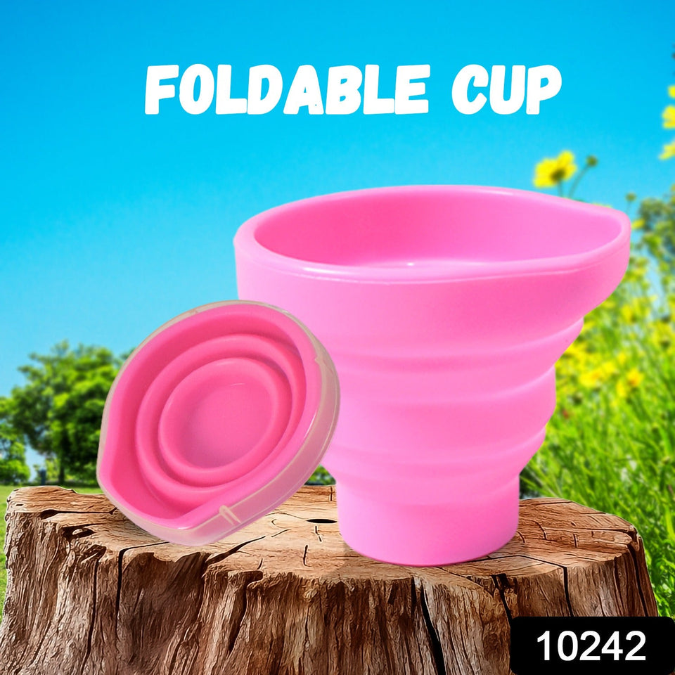 Round Silicone Foldable Glass, Foldable Travel Mug (1 Pc)