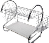 STAINLESS STEEL RECTANGLE DISH DRAINER RACK / BASKET WITH DRIP TRAY