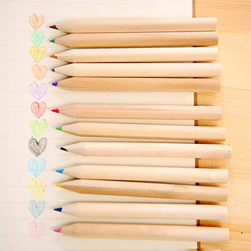 12 Colouring Pencils Kids Set, Pencils Sharpener, Mini Drawing Colored Pencils with Sharpener, Kawaii Manual Pencil Cutter, Coloring Pencil Accessory School Supplies for Kid Artists Writing Sketching