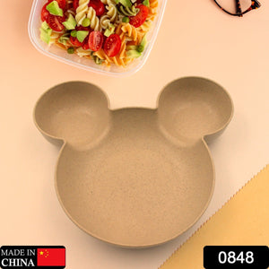 Mickey Mouse Shape Plates for Kids, BPA Free, & Unbreakable Children’s Food Plate, Kids Bowl, Fruit Plate, Baby Cartoon Pie Bowl Plate, Tableware (1 Pc)