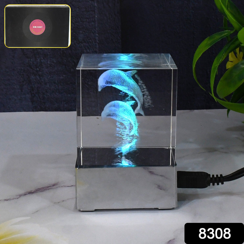 3D Dolphin LED Light, Desk Decor, LED Light Base, USB Charging (1 Pc)