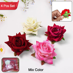 Colourful Flowing Flower Hair Pin (4 Pcs Set / Mix Color)