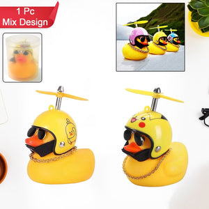 Beautiful Duck Car Ornaments Duck Bicycle Bell with Propeller Helmet (1 Pc / Mix Design)