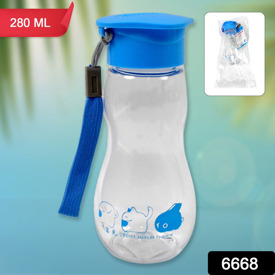 Transparent Travel Portable Water Bottle with Carry Straps (280 ML / 1 Pc)