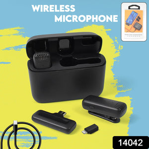 Wireless Microphones, Collar Mic for All Smart Phone / Type-C  (1 Set)