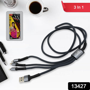 3 in 1 Multi Super Fast Charging Cable (1 Pc / 1200 MM)