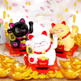 Solar Powered Happy Cat Beautiful with Arm Waves Wealth Cat (1 Pc / Mix Color)