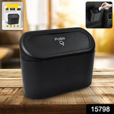 Mini Car Trash Can with Lid, Waterproof Car Trash Bin Storage Box (1 Pc)