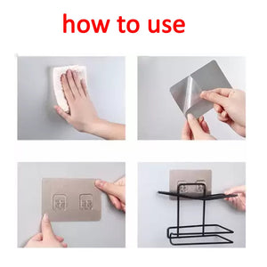 1760 Iron Black Coated Self Adhesive Wall Mounted Tissuetoilet Paper Holder