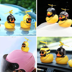 Beautiful Duck Car Ornaments Duck Bicycle Bell with Propeller Helmet (1 Pc / Mix Design)