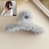 Large Plush Hair Claw Clips, Plastic Fluffy Hair Claw Hair (1 Pc / Mix Color)