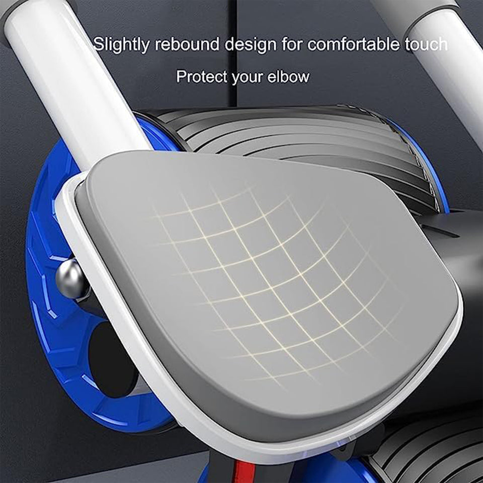 7209 Abdominal Roller Wheel Automatic Rebound Sponge Handle Double Wheel Abdominal Roller Non-slip Timer Function With Elbow Support For Exercises For Body Fitness Strength Training Home Gym