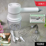 Hand Mixer Food Chopper Cordless 3 in 1 Electric Hand Mixer (1 Set)